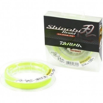 Плетеная леска DAIWA Shinobi Braid - 50 Lb (0.28мм) - 135м (ярко-жёлтая) Плетеная леска DAIWA Shinobi Braid - 50 Lb (0.28мм) - 135м (ярко-жёлтая)